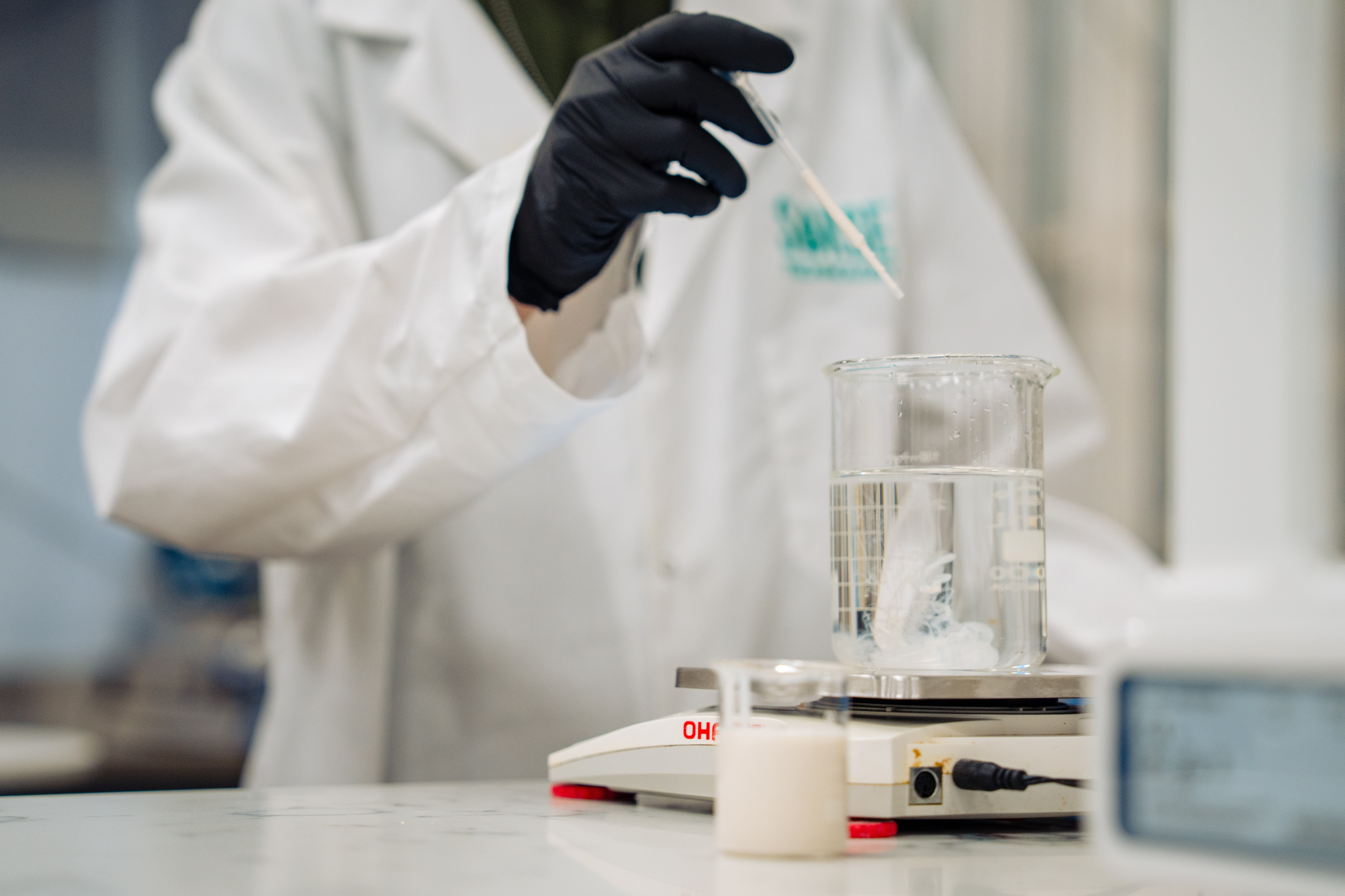 dropping into beaker